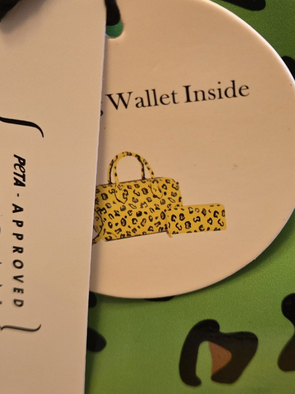 NWT Vegan Leopard Print Dome Satchel - Green - Picture 7 of 8